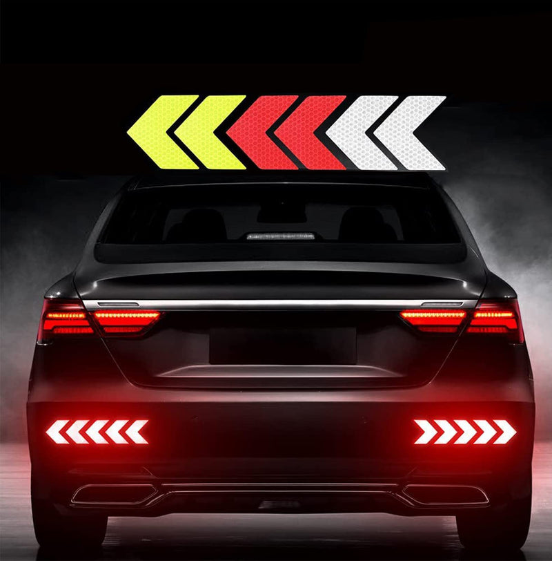 KOOUMOS 36Pcs Reflective Decals Reflective Stickers Safety Warning Sticker Tapes Waterproofs High Intensity Night Visibility Adhesive 30PcsYellow+White+Red3x8cm - BeesActive Australia