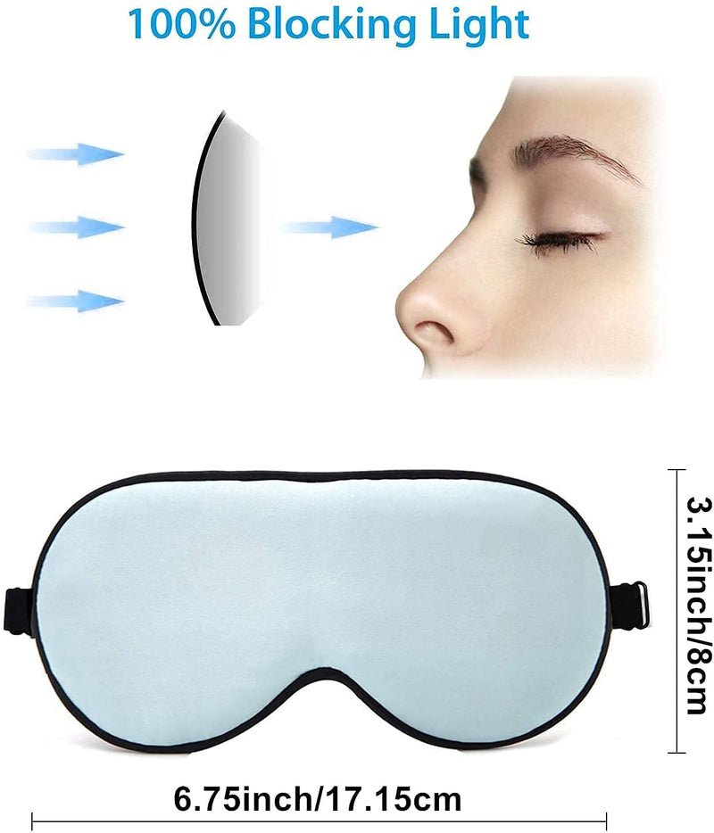 Natural Silk Kids Sleep Mask Eye Mask for Kids with Adjustable Strap Breathable & Soft Eye Shade for Sleeping Blocking Lights (2 Pack) - BeesActive Australia