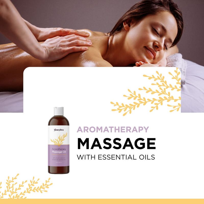 Aromatherapy Massage Oil for Massage Therapy with Pure Almond Oil for Skin Enhanced with Relaxing Lavender Essential Oil for Skin Care - Natural Body Moisturizer for Dry Skin and Scented Body Oil Calming Lavender - BeesActive Australia