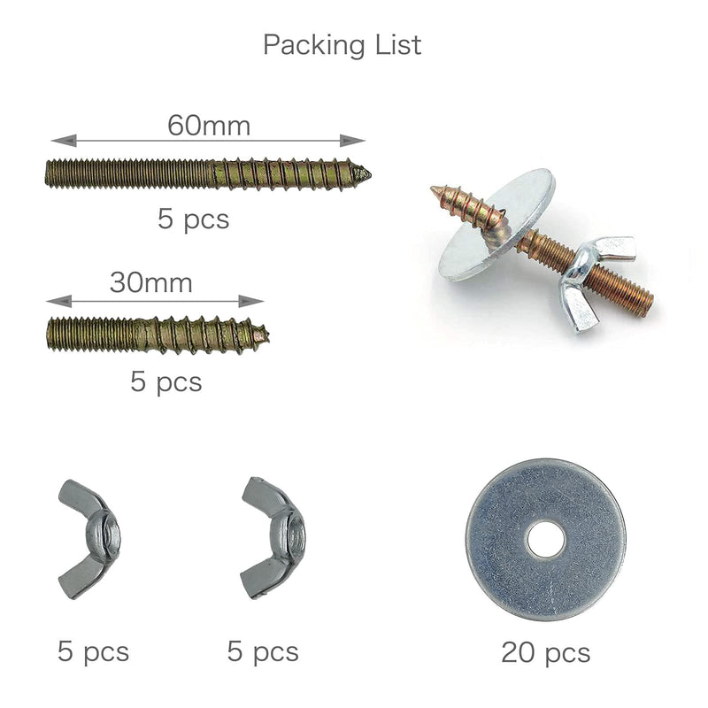 M-TOP Screw and Nuts for Building Bird Perch Stand, Hamster Platform, Chinchilla Wooden House, Small Animal Playground-Connecting and Fixing to Pet Cage(10 Packs) - BeesActive Australia