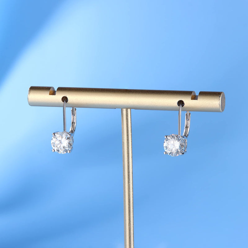 Blahanna Moissanite Earrings,1.0ct-2.0ct D Color Brilliant Round Cut Lab Created Diamond Earrings 18K White Gold Sterling Silver Dangle Earrings Moissanite Leverback Drop Earrings 1.0 carats(0.5ct*2) - BeesActive Australia