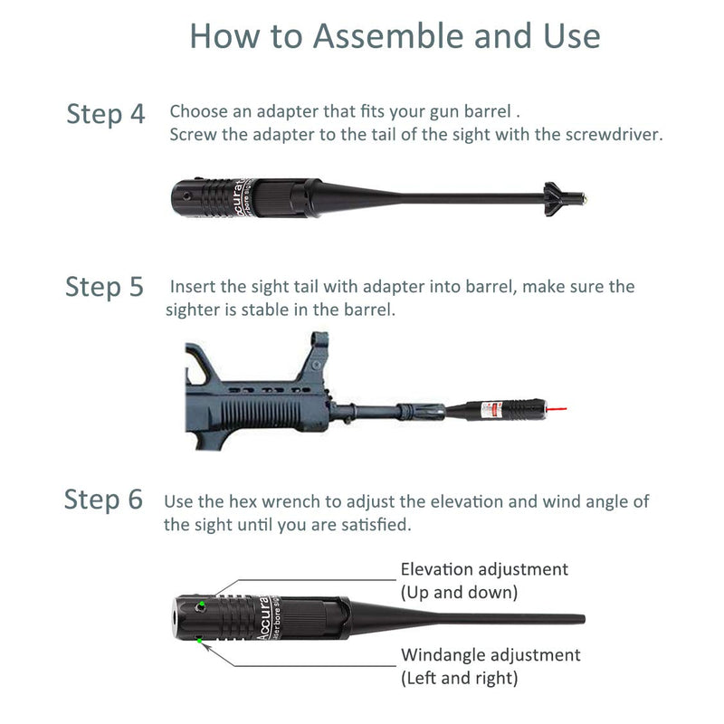 MOSANDON Red Dot Laser Bore Sight Kit for .20 to .54 Caliber Pistols Rifles Scopes, Multiple Caliber Adapters Laser Boresighter for Hunting - BeesActive Australia