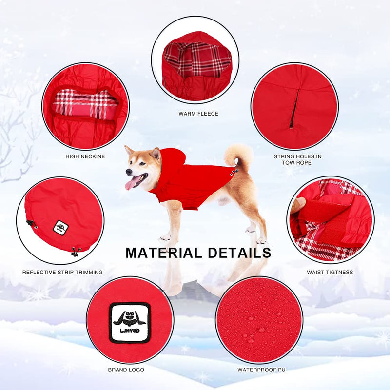 Waterproof Raincoat, Waterproof Dog Raincoat with Reflective Strip, Dog Zip Raincoat with Reflective Buttons, Waterproof Dog Raincoat Jacket for Size XS to XXXL Available Yellow Red Navy Blue S - BeesActive Australia