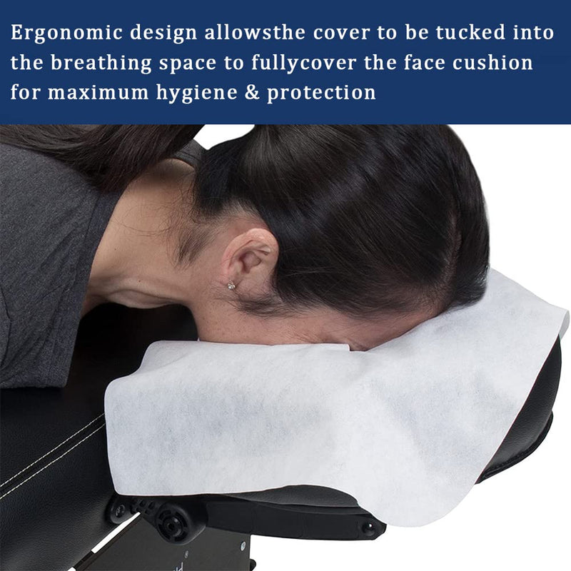 200pcs Disposable Face Cradle Covers for Massage Tables, Tvvcalk Massage Disposable Face Covers, Soft Breathable Face Rest Covers for Massage Bed, SPA, Non Woven, 14.17 x 10.6 inches/ 36 x 27cm 200 - BeesActive Australia