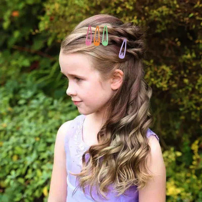 40 Pcs Metal Snap Hair Clips Candy Color 2 Inch Non Slip Kids Barrettes Girls' Hair Accessories - BeesActive Australia