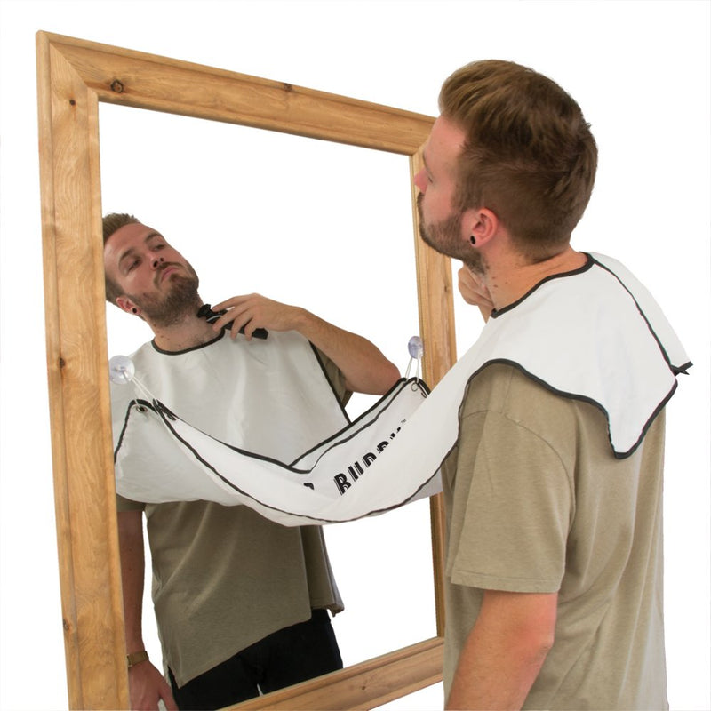 Fizz Creations Beard Buddy Shaving Bib - Attaches to mirror with suction cups for mess free styling trimming - BeesActive Australia