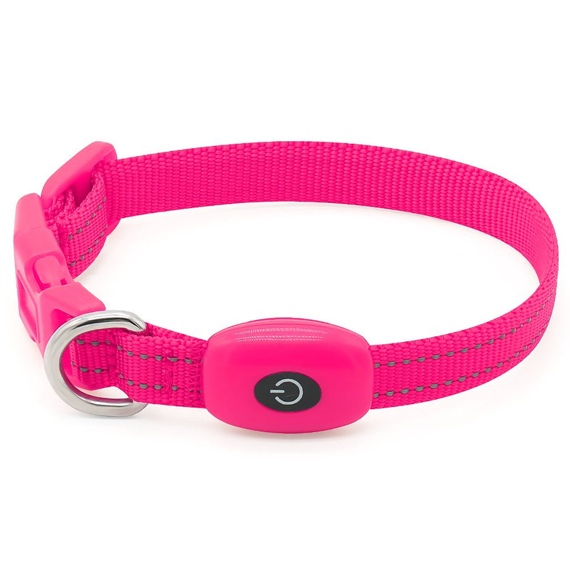 BSEEN Light Up Dog Collars - Rechargeable Glowing LED Dog Collar for Small Dogs & Cats Pink - BeesActive Australia