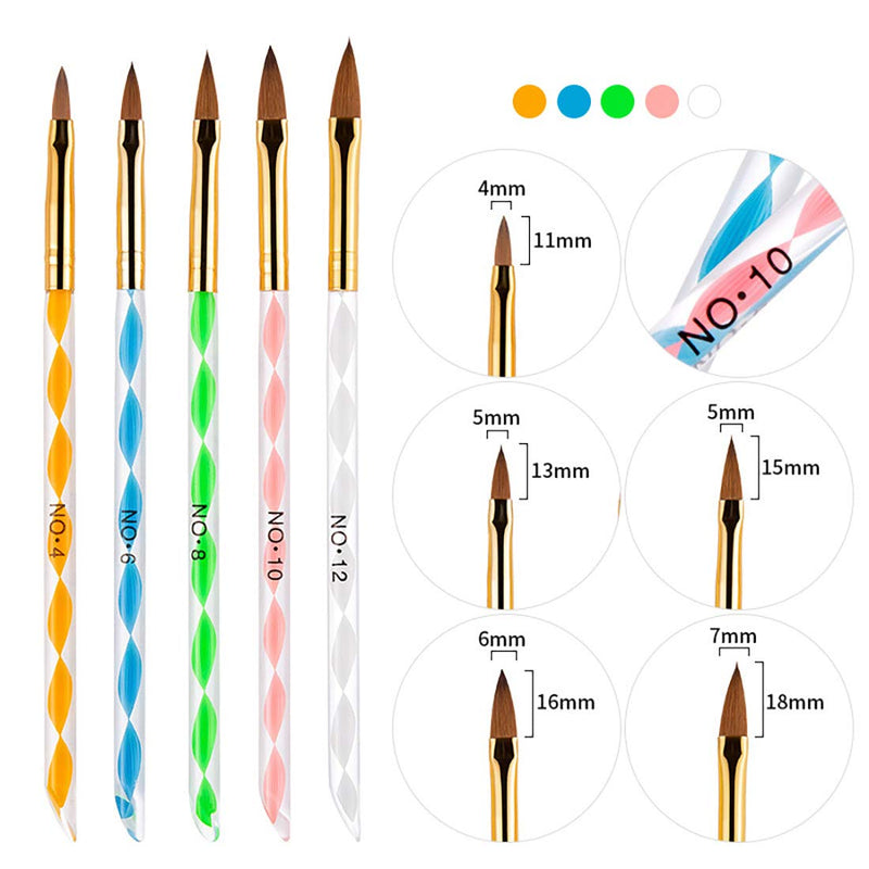 DANNEASY 10Pcs Double Ended Nail Art Point Drill Drawing Pen Set Acrylic Builder UV Gel Nails Extension Dipping Powder Manicure Tools KIT 1 - BeesActive Australia