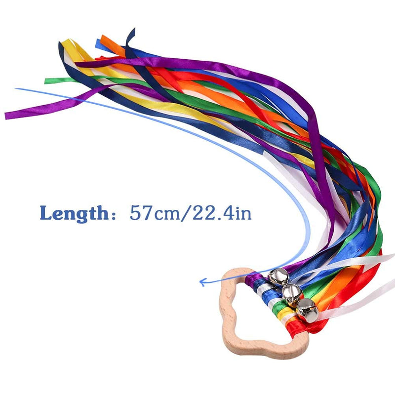 DILIMI Rainbow Hand Ribbon Kite Baby Sensory Toys Waldorf Hand Kite Montessori Learning Toy Cloud Rainbow Hand Kite Set of 2 Gift for Kids - BeesActive Australia