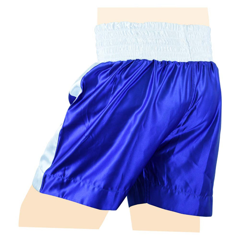 Men Boxing Shorts for Boxing Training Fitness Gym Cage Fight MMA Mauy Thai Kickboxing Trunks Clothing Medium Blue/White - BeesActive Australia
