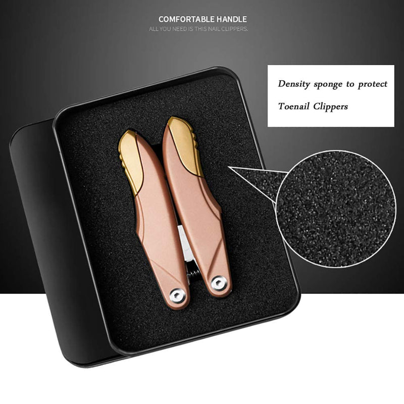 Professional Toenail Clipper, Nail Cutters for Ingrown Thick Nails, Sharp Wide Open Jaw Comfortable Rebound (Rose Gold) Rose Gold - BeesActive Australia