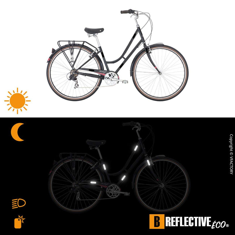 B REFLECTIVE Éco Basic, (2 Pack) 10 Retro Reflective Stickers kit, Night high Visibility Safety, Universal Adhesive for Bike/Stroller/Buggy/Helmet/Motorbike/Scooter/Toys, 7 x 1,8 cm, Black Set of 2 - BeesActive Australia