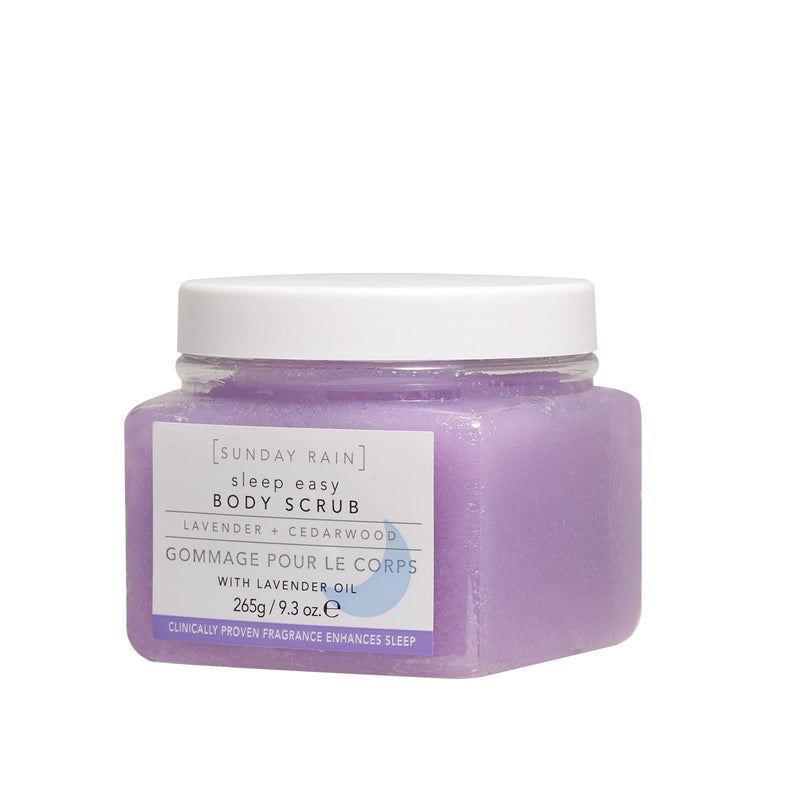Sunday Rain Sleep Easy Polishing Body Scrub for Dry Skin, Calming Lavender Scent, Vegan and Cruelty-Free, 265g - BeesActive Australia