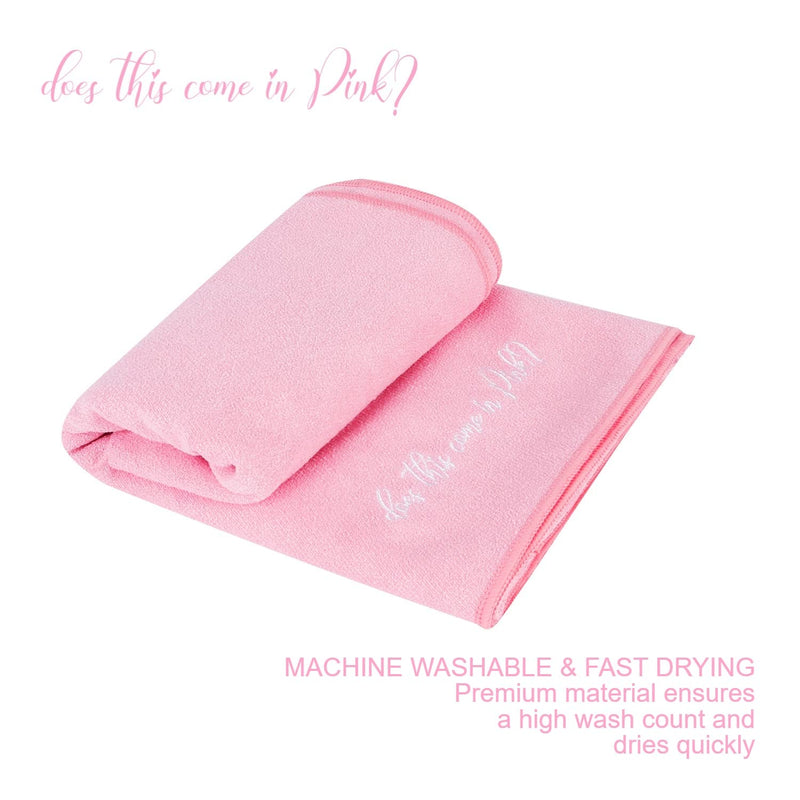 DoesThisComeInPink - Pink Superfine Microfiber Yoga Mat Towel Gym with Corner Pockets - BeesActive Australia