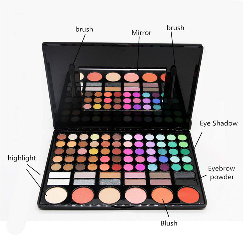 FantasyDay Pro Makeup Gift Set All In One Makeup Palette Cosmetic Contouring Kit 78 Colors Eyeshadow Palette with Blush, Face Powder and Lip Gloss #2 - Ideal Gift for Holiday - BeesActive Australia