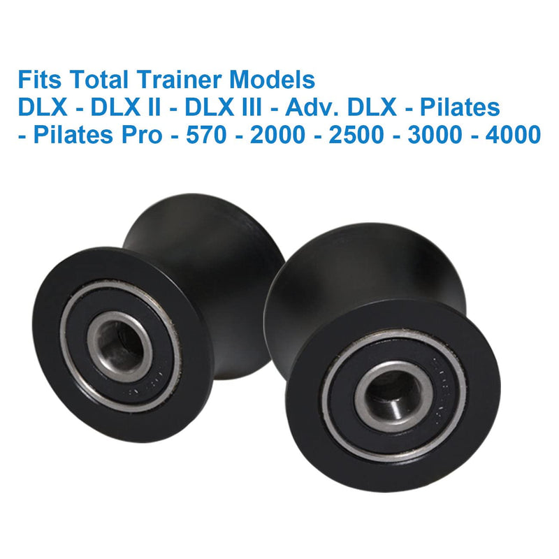 FRECCU Total Gym Replacement Set of 4 Wheels/Rollers for Models DLX, DLX II, DLX III, Adv DLX, Pilates, Pilates Pro 2500, 3000, 4000，570, 2000 （Black） - BeesActive Australia