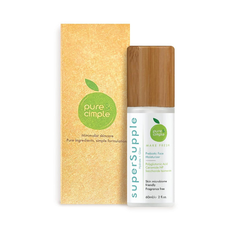 Pure & Cimple Prebiotic Face Moisturizer | Natural Blend with Polyglutamic Acid and Ceramide NP | Repair Skin Barrier, Balance and Deep Hydration, Advanced Facial Moisture Cream for Women (60ml) - BeesActive Australia