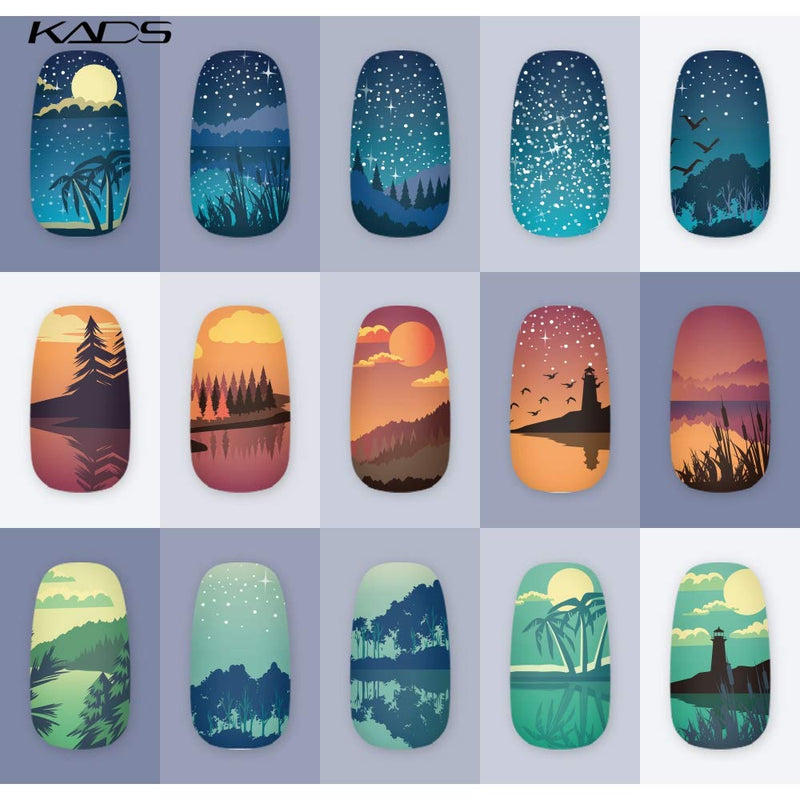 KADS Nail Stamping Plate Nature Template Image Design Plates for Nail Art Decoration and DIY Nail Art (NA031) NA031 - BeesActive Australia