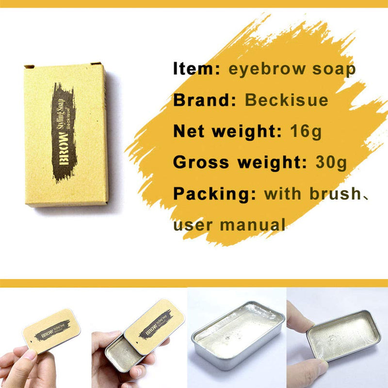 3D Feathery Brows Makeup Balm Styling Brows Soap Kit,Eyebrows Styling Soap,Brows Shaping Soap,Excellent Stereotypes,Long-lasting Eyebrow Enhancer Gel (1 PACK) - BeesActive Australia