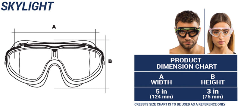 Cressi Adult Wide View Silicone Anti-UV Swimming Mask Skylight: Created in Italy Clear/Black/Blue Clear Lens - BeesActive Australia