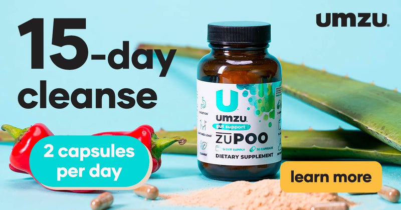 UMZU zuPOO - Colon Cleanse & Gut Support Supplement, Healthy Waste Elimination and Bowel Movements, Vitamins, Minerals, Herbs, Barks Blend, 7-Day Cycle, Bloating Relief - (15 Day Supply 30 Capsules) - BeesActive Australia