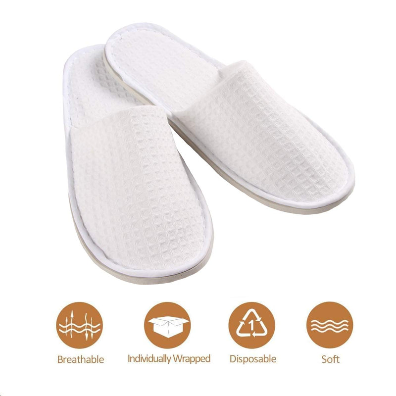 5 Pairs Disposable Slippers for Women, Disposable Spa Slippers for Guests and Men - BeesActive Australia