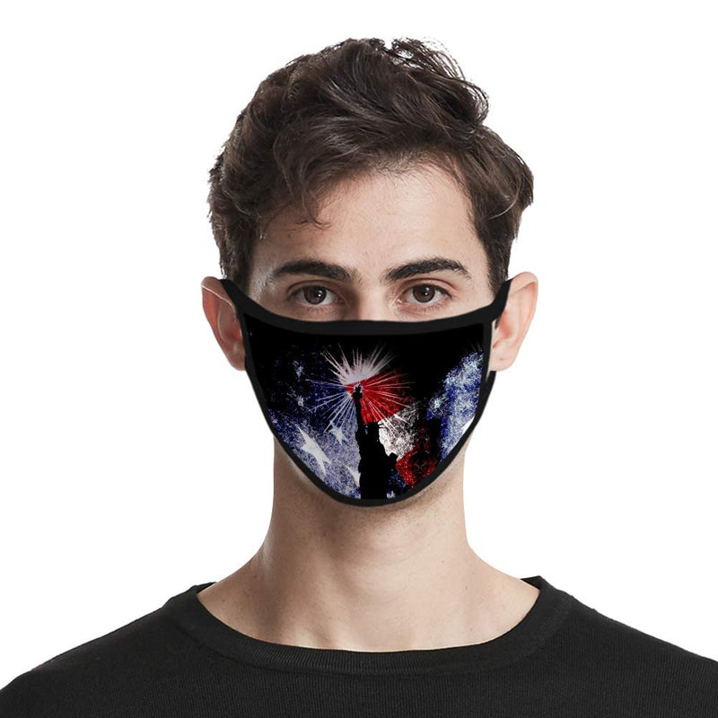 Jovono Black Printed Mouth Cover Liberty Mouth Cover American Flag Pattern Adjustable Mouth Cover Fabric Mouth Cover for Men and Women - BeesActive Australia