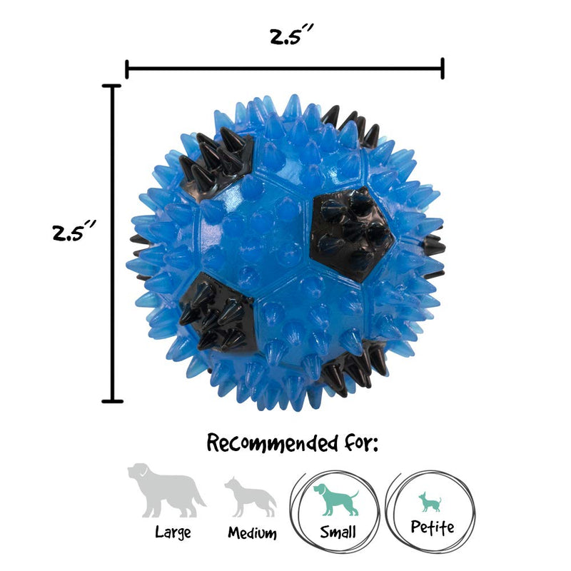 2.5” Squeak & Light Soccer Ball Dog Toy - Small, Promotes Dental and Gum Health for Your Pet, Colors Will Vary Multicolor - BeesActive Australia