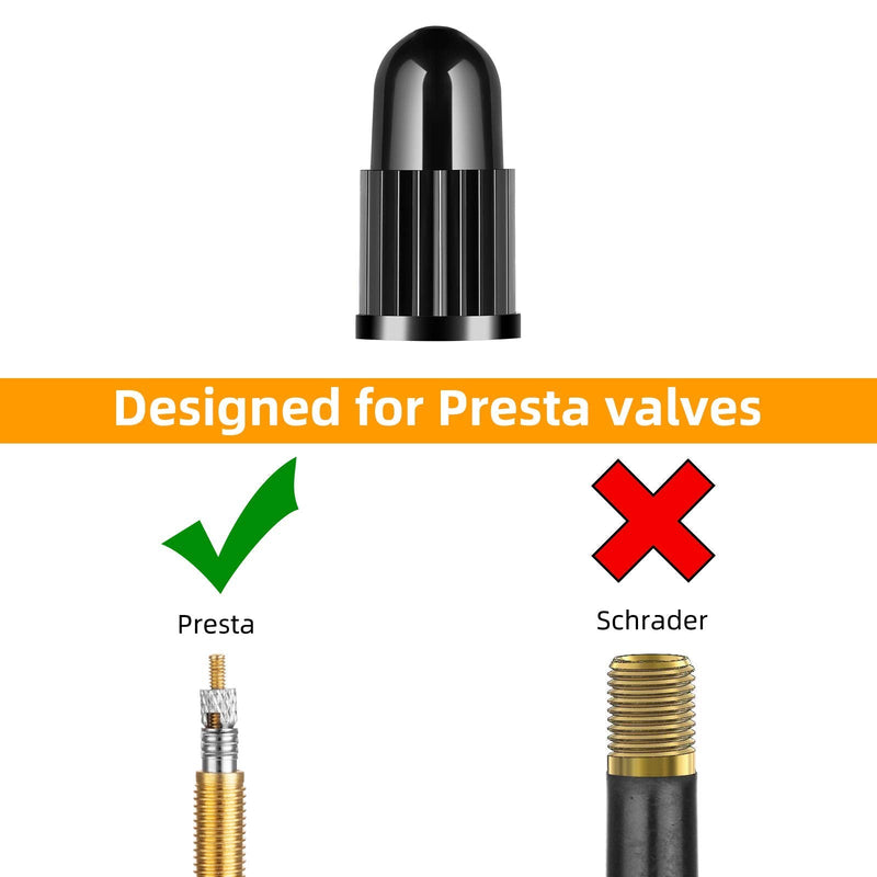 HZJD 25PCS Presta Valve Cap, French Valve Cap, Presta Valve Cap, Plastic Bicycle Dust Cap, Corrosion Resistance, Used for Mountain Bikes, Road Racing, Mountail Bike - BeesActive Australia