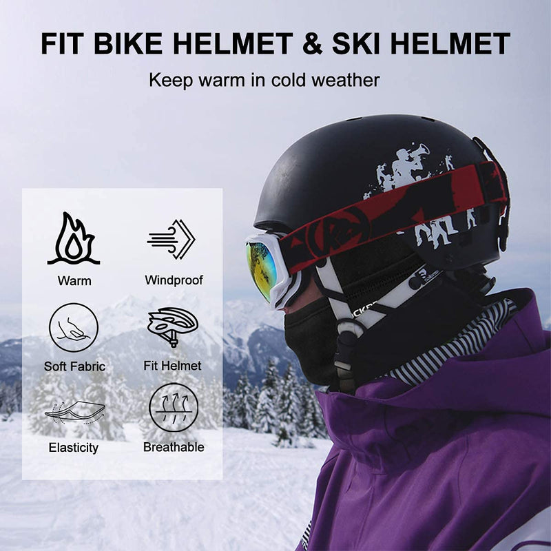 ROCKBROS Cold Weather Balaclava Ski Mask for Men Windproof Thermal Winter Scarf Mask Women Neck Warmer Hood for Cycling Black - BeesActive Australia
