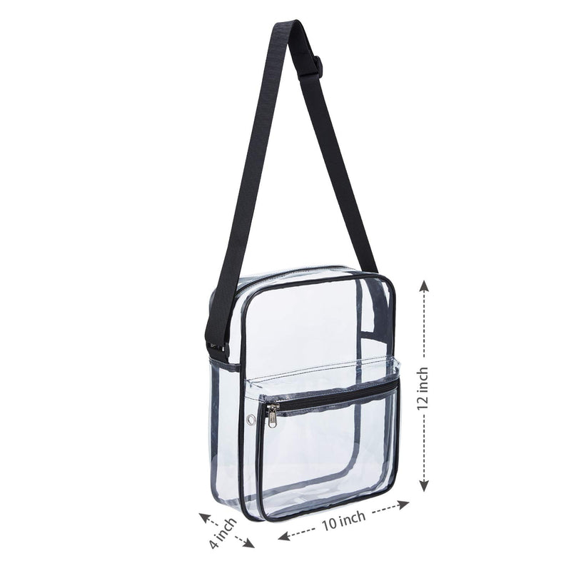Clear Messenger Bag for Work & Business Travel for Men & Women,Stadium Approved - Transparent Cross-Body Shoulder Bag for Security & Sporting Event (C-Large) - BeesActive Australia