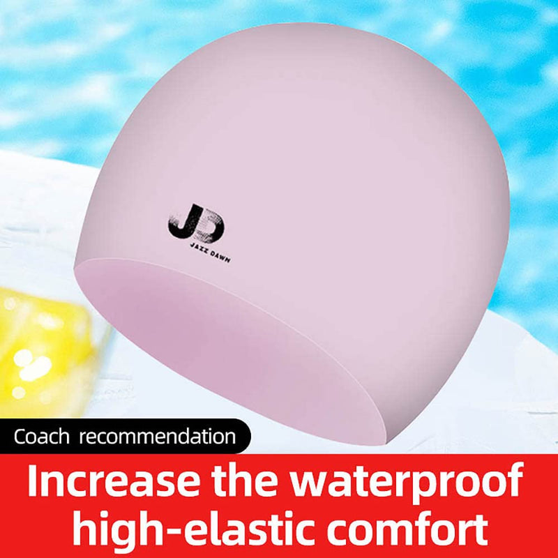 Silicone Swim Cap ,Durable and Comfortable Adult Swimming Cap for Women Short Hair Long Hair to Keep Your Hair Dry Pink 9.45x7.87(in) - BeesActive Australia