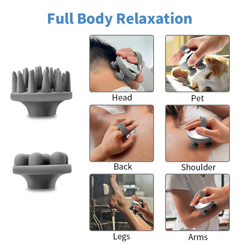 CHLOVOE Cordless Scalp Massager, Electric Head Massager with 3 Kneading Modes and 4 Replacement Massager Heads, Portable Handheld IPX7 Waterproof Head Massager for Hair Growth and Body Relaxation - BeesActive Australia