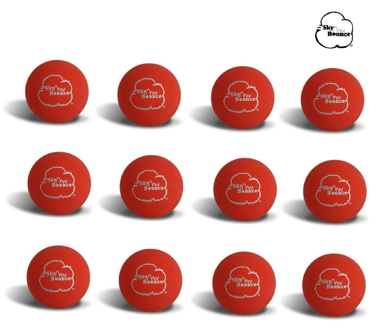 Sky Bounce Color Rubber Handballs for Recreational Handball, Stickball, Racquetball, Catch, Fetch, and Many More Games, 2 1/4-Inch - Red - 12 Pack - BeesActive Australia