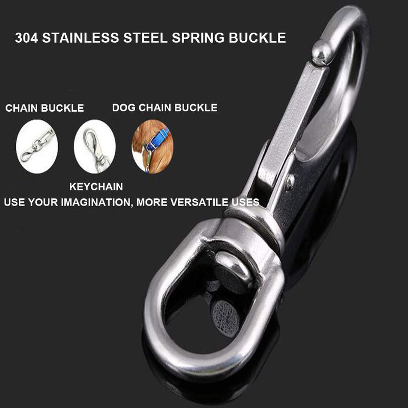 MIKMAYTOO Stainless Steel Swivel Eye Snap Hook M4(0#) Scuba Diving Clips Marine Boat Hardware Spring Buckle for Bird Feeders, Pet Chains, Dog Tie-Out Cable, Keychains and More - BeesActive Australia