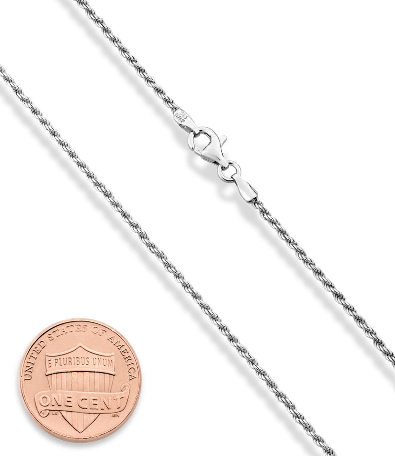 Miabella Solid 925 Sterling Silver Italian 1.5mm Diamond-Cut Rope Chain Necklace for Women Made in Italy Length 24 Inches - BeesActive Australia