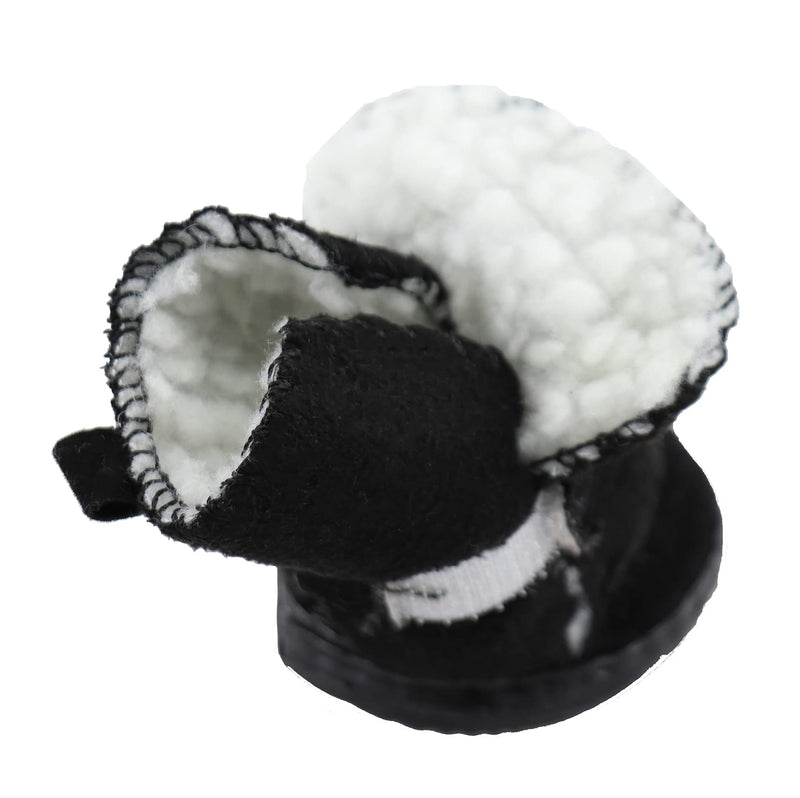 GabeFish Puppy Cute Cozy Warm Anti Slip Winter Boots for Small Medium Dogs Pets Cats Thicken Fleece Snow Shoes Label: 5 (Weight: 12lb) Black - BeesActive Australia