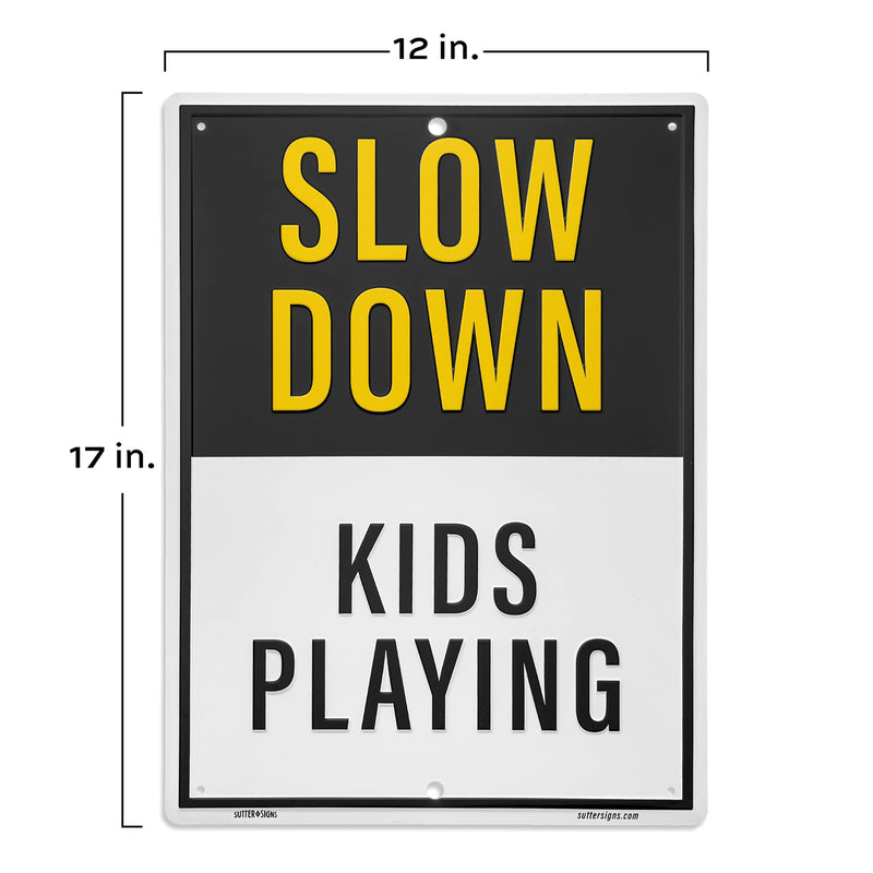 Slow Down Kids At Play Aluminum Sign for Children Playing in Neighborhood (Pack of 2) - BeesActive Australia