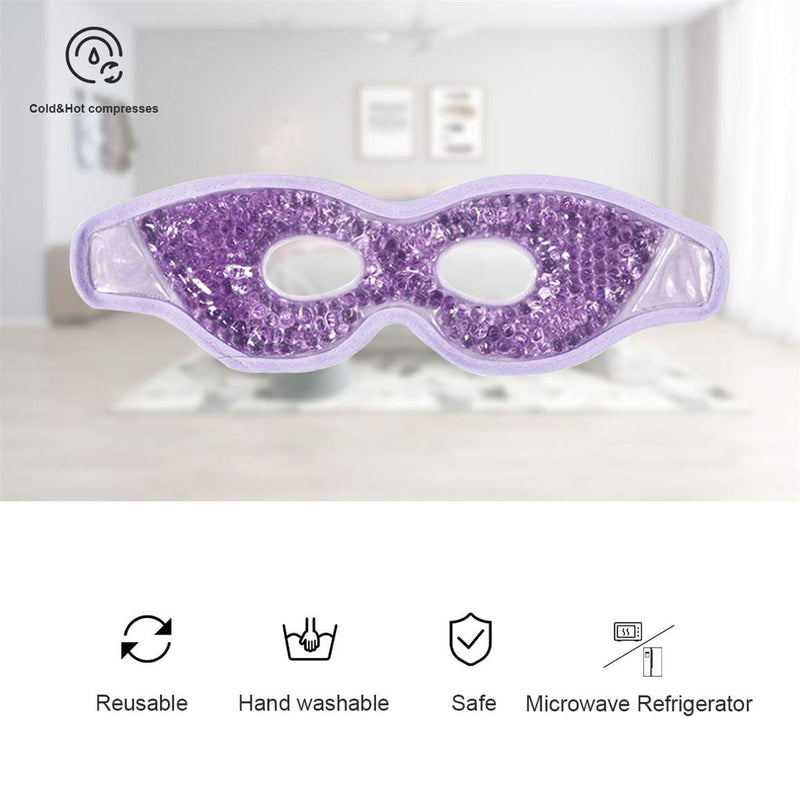 Ruzzut Cooling Gel Eye Mask with Eye Holes, 2 PCS Gel Bead Cold Eye Packs For Puffy Eyes & Swelling, Reusable Hot Cold Therapy Compress Heat Ice Gel Pack, Purple and Pink Purple and Pink with Eye Holes - BeesActive Australia