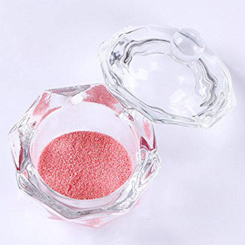 2 Pcs Clear Nail Art Crystal Glass Cup Acrylic Liquid Powder Dappen Dish Bowl Glassware with Lid for Nail Art Manicure Tools - BeesActive Australia