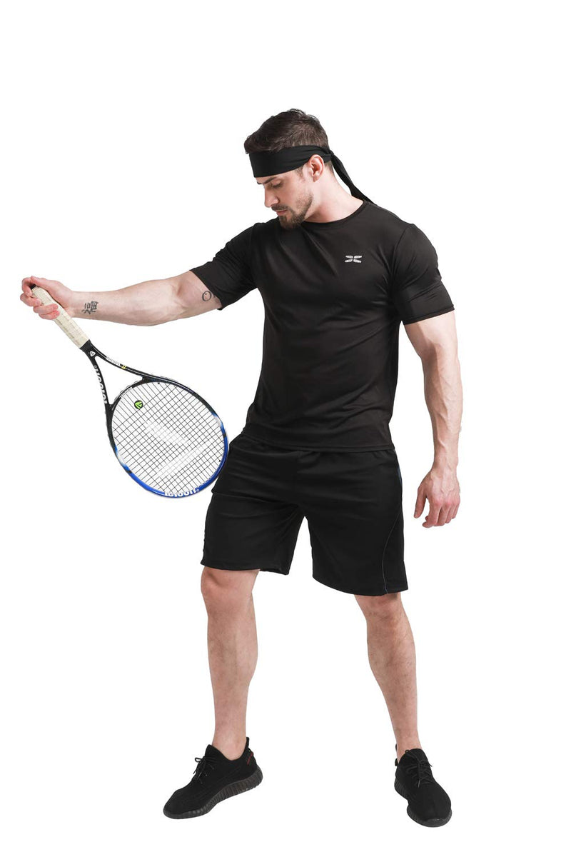 Sports Headband - Head Tie Tennis Tie Hairband - Sweatbands Headbands Wristbands Head Wrap - Ideal for Working Out,Tennis 1pcs-black - BeesActive Australia
