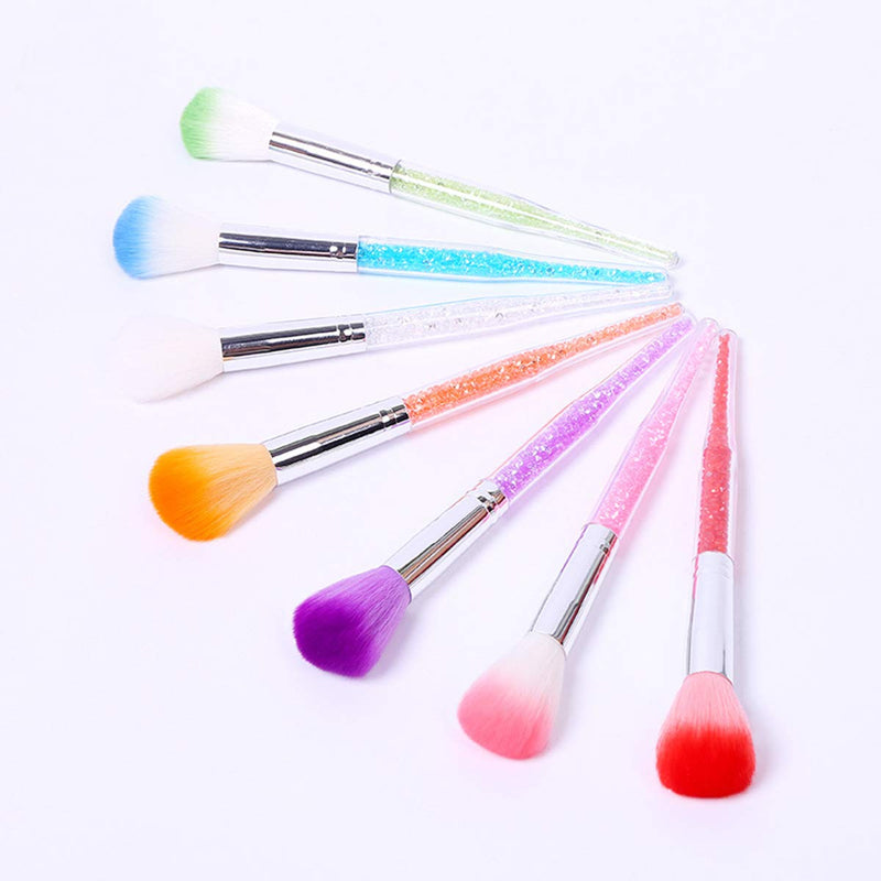 Beautifultracy 7 Pieces Soft Nail Art Dust Remover Powder Brush Cleaner for Acrylic and Makeup Powder Blush Brushes Multi-colored - BeesActive Australia