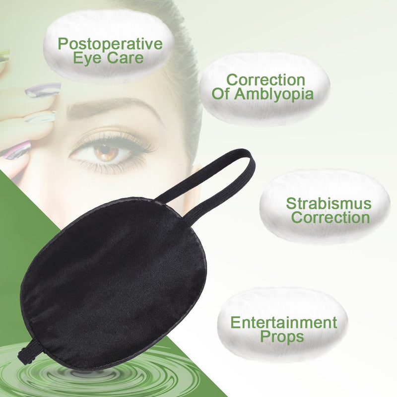 Pure Silk Eye Patch For Adults, Amblyopia Obscure Astigmatism Training Strabismus Correction Black - BeesActive Australia