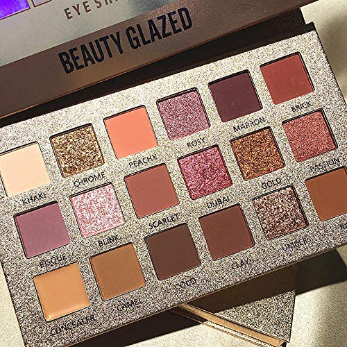 New Nude Eyeshadow Palette The 18 Colors Matte Shimmer Glitter Multi-Reflective Shades Ultra Pigmented Makeup Eye Shadow Powder Waterproof Eye Shadow Palette - BeesActive Australia