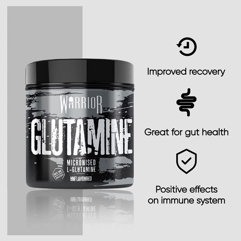 Warrior L-Glutamine Powder 500g - Micronised - For Muscle Strength & Recovery (Unflavoured) - BeesActive Australia