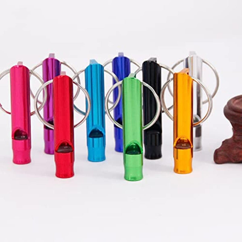 Meikakka Emergency Whistle Outdoor Sport,Women Man GiftsKeychain,High Pitch Creative Whistle Aluminum Alloy Clear Sound Whistle for Camping Hunting Hiking Training，Random Color - BeesActive Australia