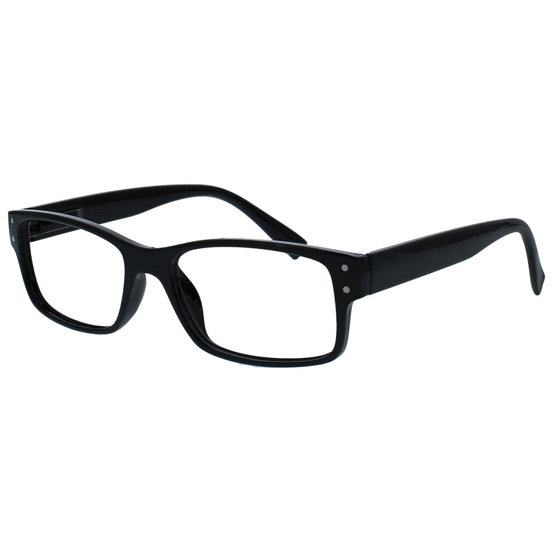 The Reading Glasses Company 3 Pack Mens Black Large Designer Style Readers Spring Hinges RRR11-1 +1.50 +1.50 Magnification (Pack of 3) - BeesActive Australia