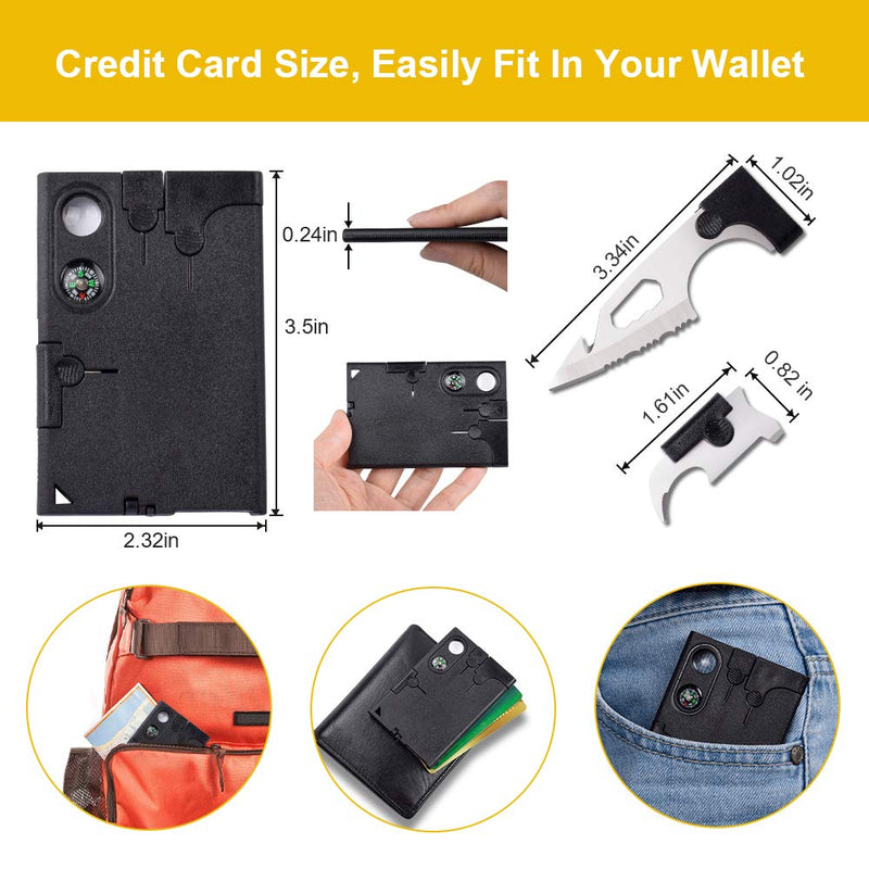 Upgraded Credit Card Tool Multitool - Fathers Gifts for Dad Him 18 in 1 Multi-Tool Gadgets - Christmas Gifts for Men Dad Father Women Stocking Stuffers Wallet Tools With Blade Compass Screwdrivers - BeesActive Australia