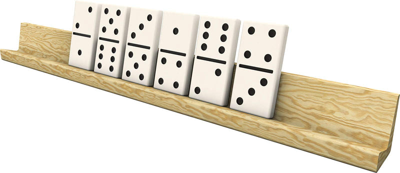 Aidapt Wooden Domino Racks/Trays (33-Centimeter) - Set of 4 - Tile Holders for Mexican Train, Chicken foot and other Domino Games - BeesActive Australia