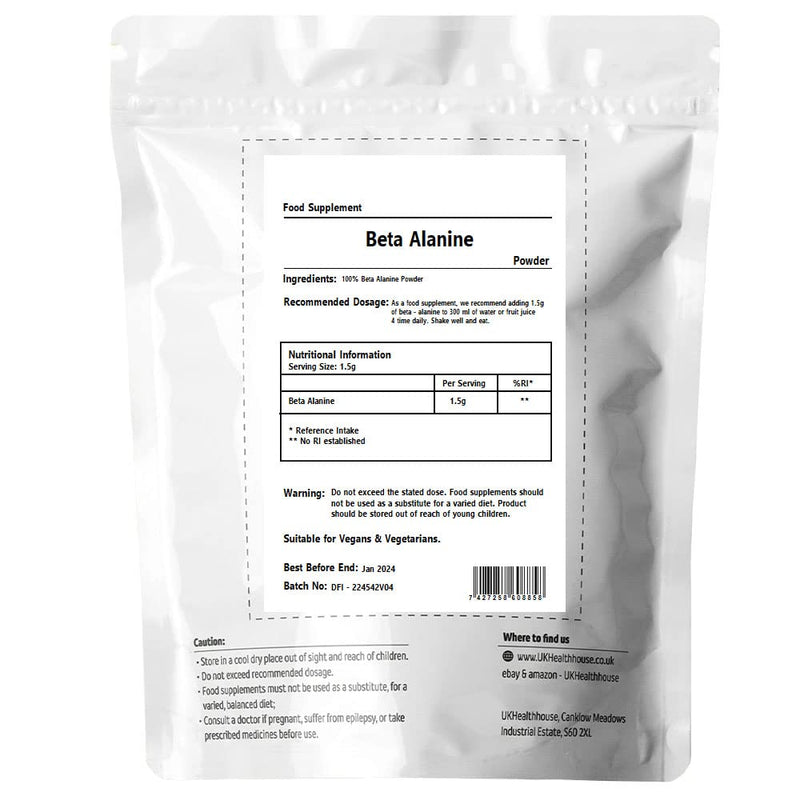 Pure Beta Alanine Powder 250g Pre Workout Muscle Pump Supplement Fatigue Stamina, Premium Beta Alanine Supplement for Strength & Endurance - BeesActive Australia